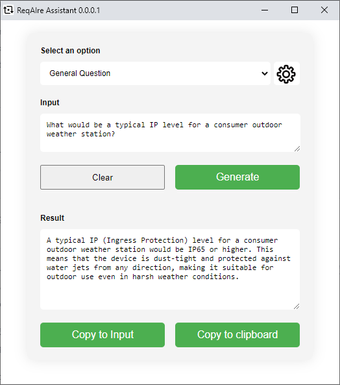 General Requirements Questions using AI