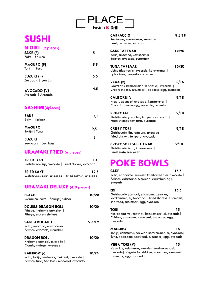 Place Menu
