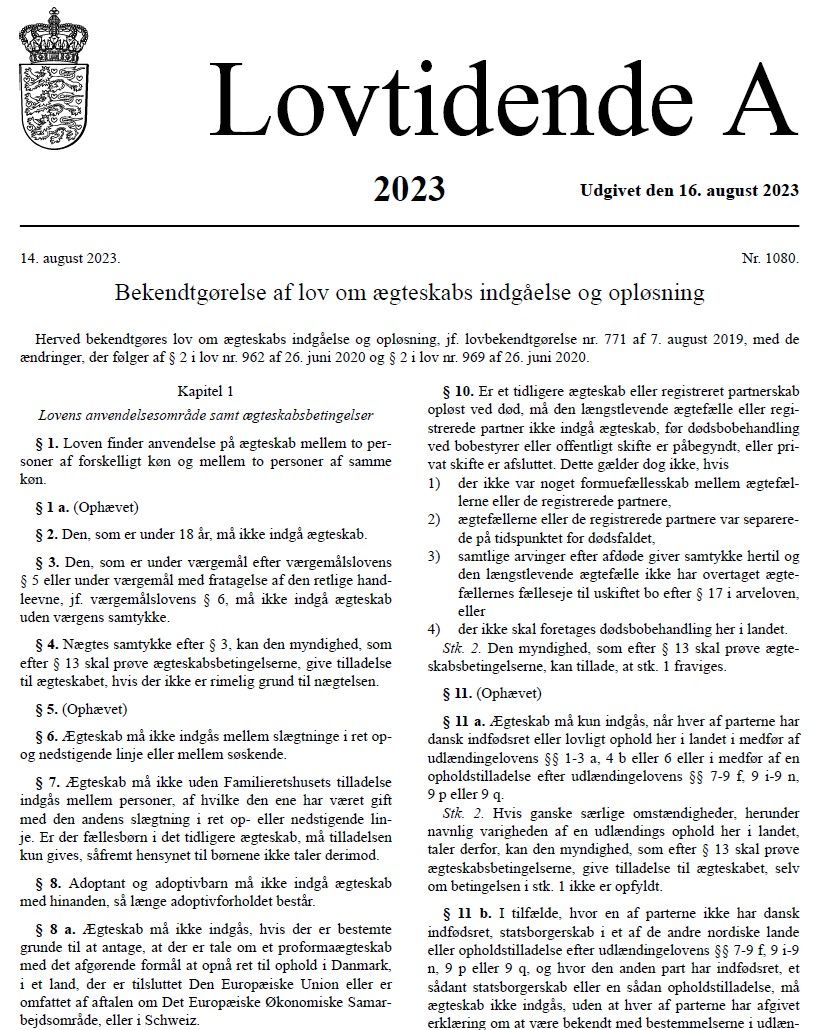 The Danish Marriage Act