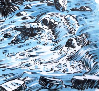 jostle and jumble ink and watercolour spain rob macgillivray