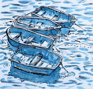 jostling boats in st ives harbour cornwall rob macgillivray