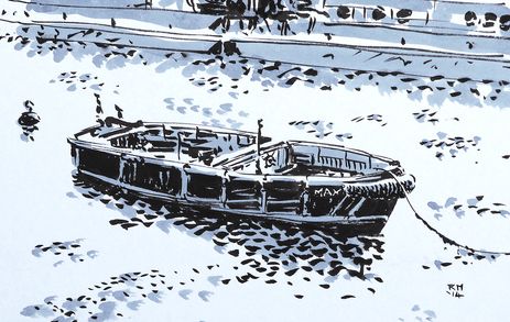 Old max thames london boat ink rob macgillivray