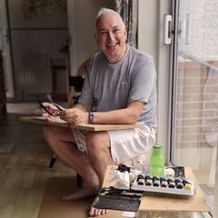 Rob between sketches.