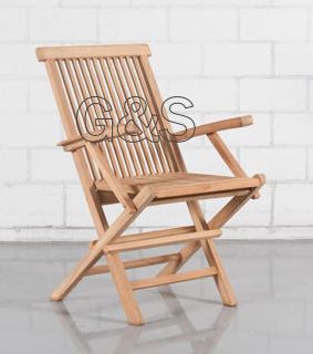 plooistoel met arm teak 004.201