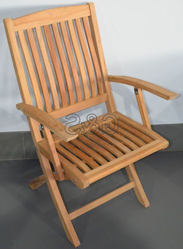 Plooistoel Bali met armleuning teak