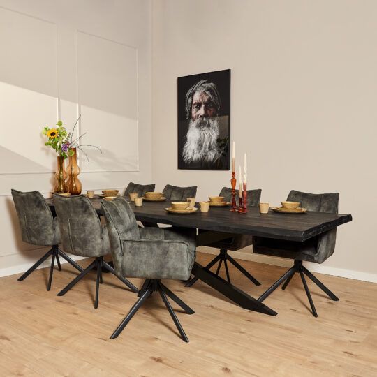 Boomstamtafel Boston black 240 cm
