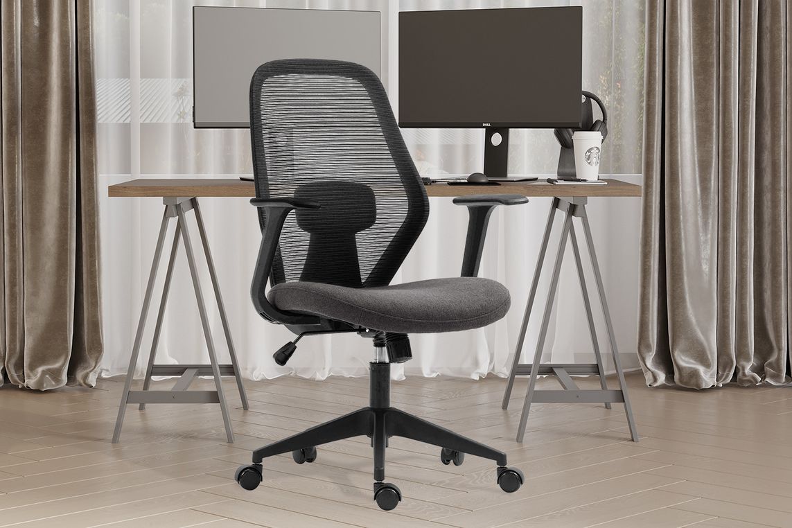 Bureaustoel Claude Mesh zwart grijs