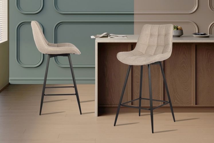 Counterstoel Ariba stof beige lichtgrijs 