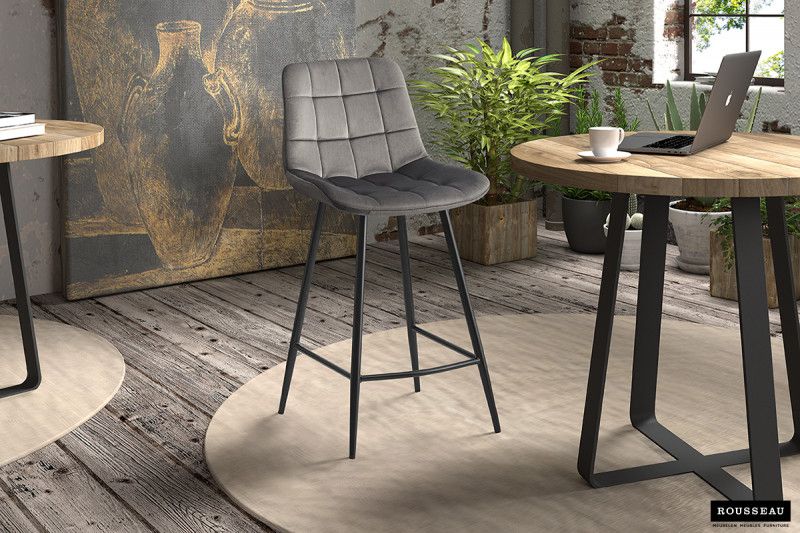Counterstoel Juta fluweel taupe 