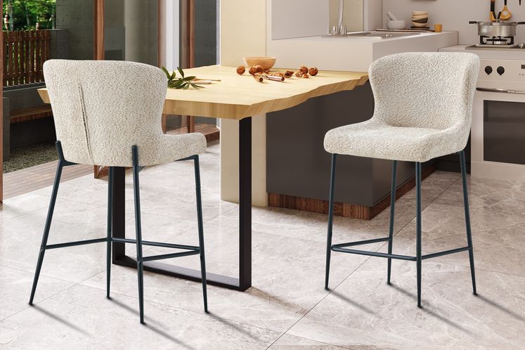 Counterstoel Lisa bouclé beige