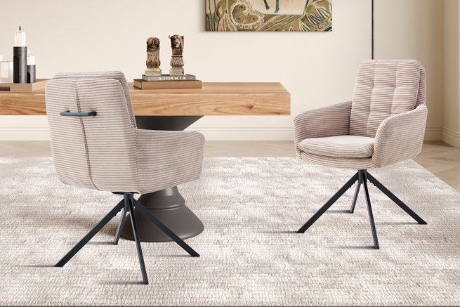 Draaibare stoel Luna Corduroy zand
