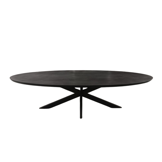 Eettafel Brandy black ovaal 210 cm