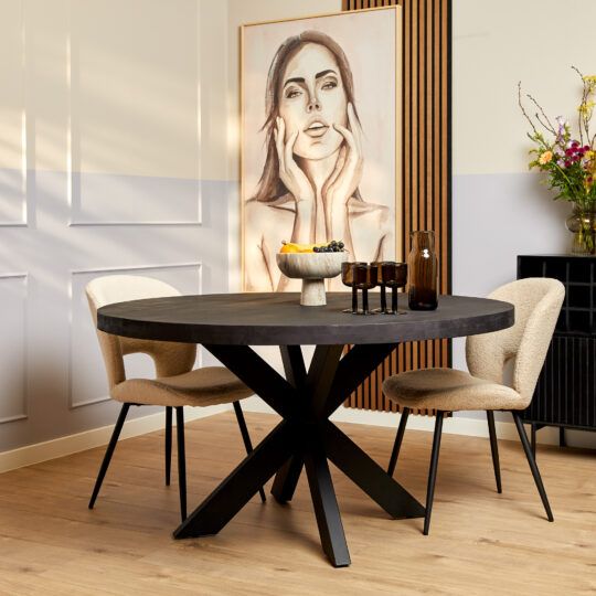 Eettafel Denver black 130 cm rond