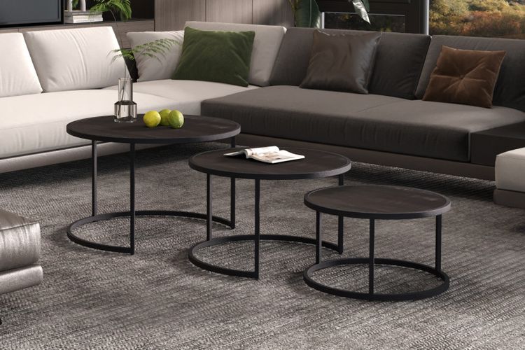 Salontafel set Lennox zwart