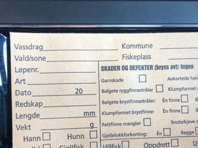 Forsiden til prøvetakningskonvolutten