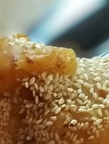Fried Shrimps with sesame and our homemade sweet chilli sauce No. 6 on our menu