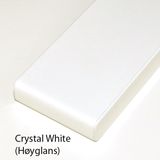 Benkeplate Crystal White (Høyglans)