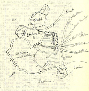 Corfu town map