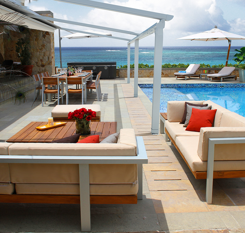 pergola med vanntett duk