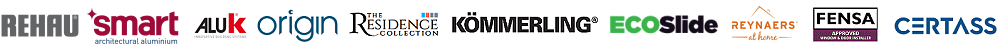 Rehau, Smarts, ALUK, Origin, Residence, Kömmerling, ECOSlide, Reynaers, Fensa, Certass.