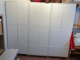 Added new cabinets to the old. 