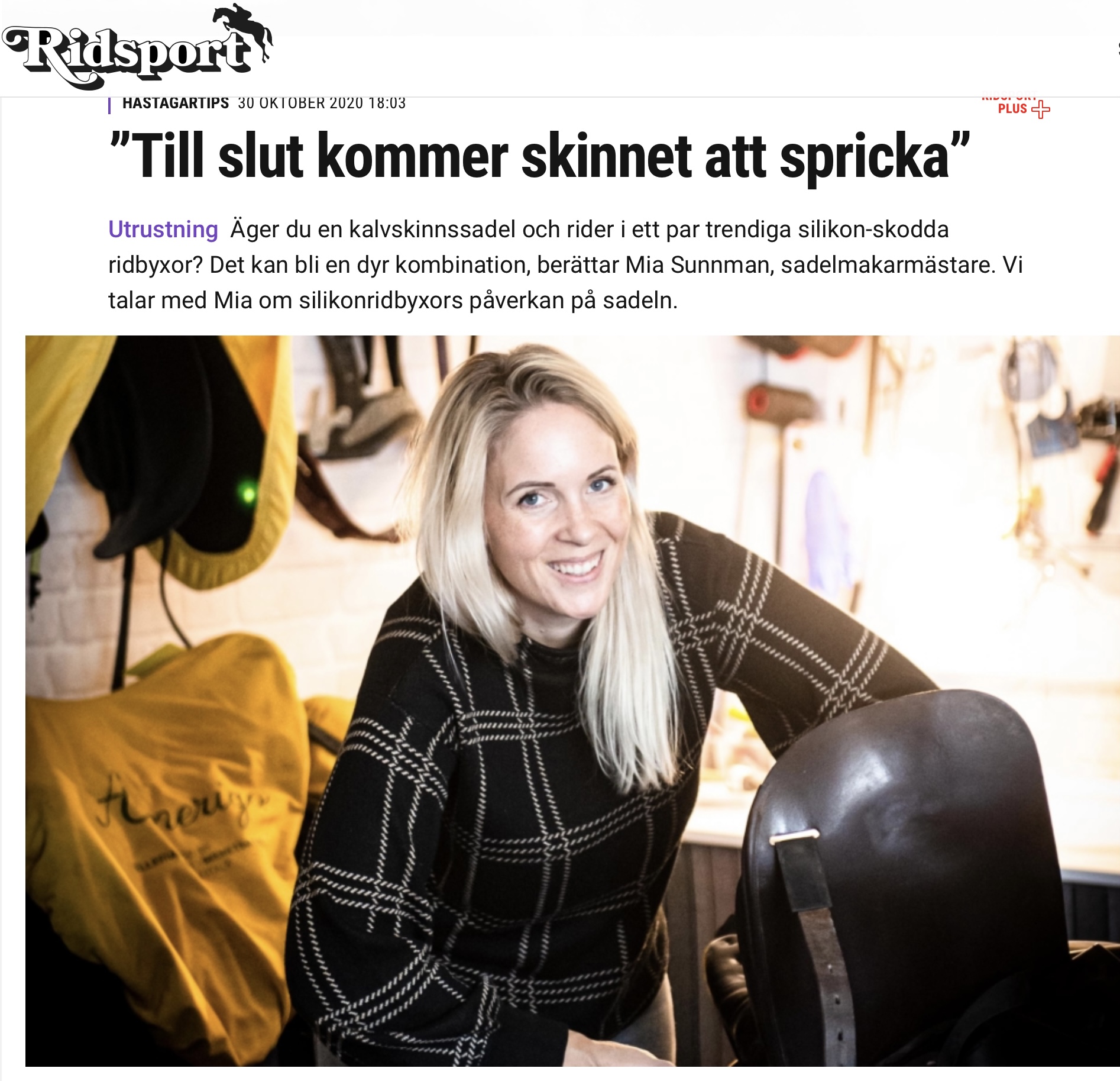 Artikel i Tidningen Ridsport
