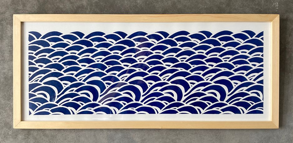 Linogravue. Grande mer format 70 x 28,5 cm