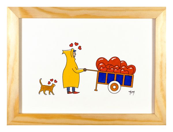 Aquarelle "Carrossa d'amour". Format 20 x 15 cm.