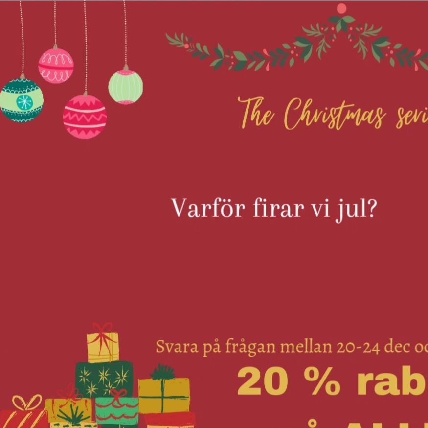 Maila oss det rätta svaret eller meddela oss här på plats så får du 20 % rabatt på ALLT veckan ut! 