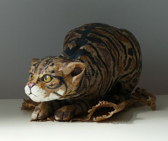 Scottish Wild Cat- Small Cat Series -  Repurposed Cardboard