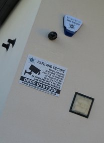 Image of security alarm and CCTV sign Image of security alarm and CCTV sign