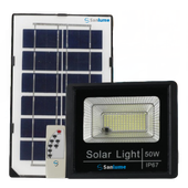 Refletor smd led IP67 solar com placa e bateria 50w