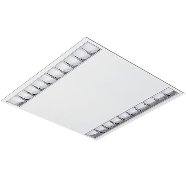 Luminária led decorativa quadrada 620x620 18w e 37w aleta lateral