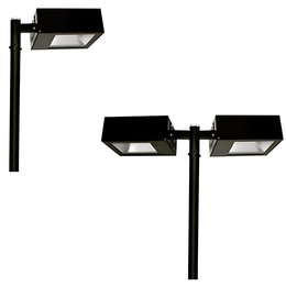 Poste decorativo led com luminária quadrada