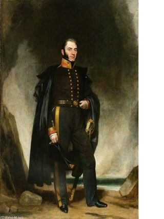 El Contraalmirante Gordon pintado por H.W. Pickersgill.