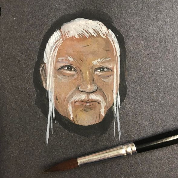 Spirit guide portrait, Gouache painting