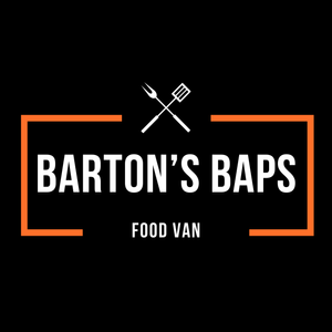 Barton's Baps Logo - Black Background