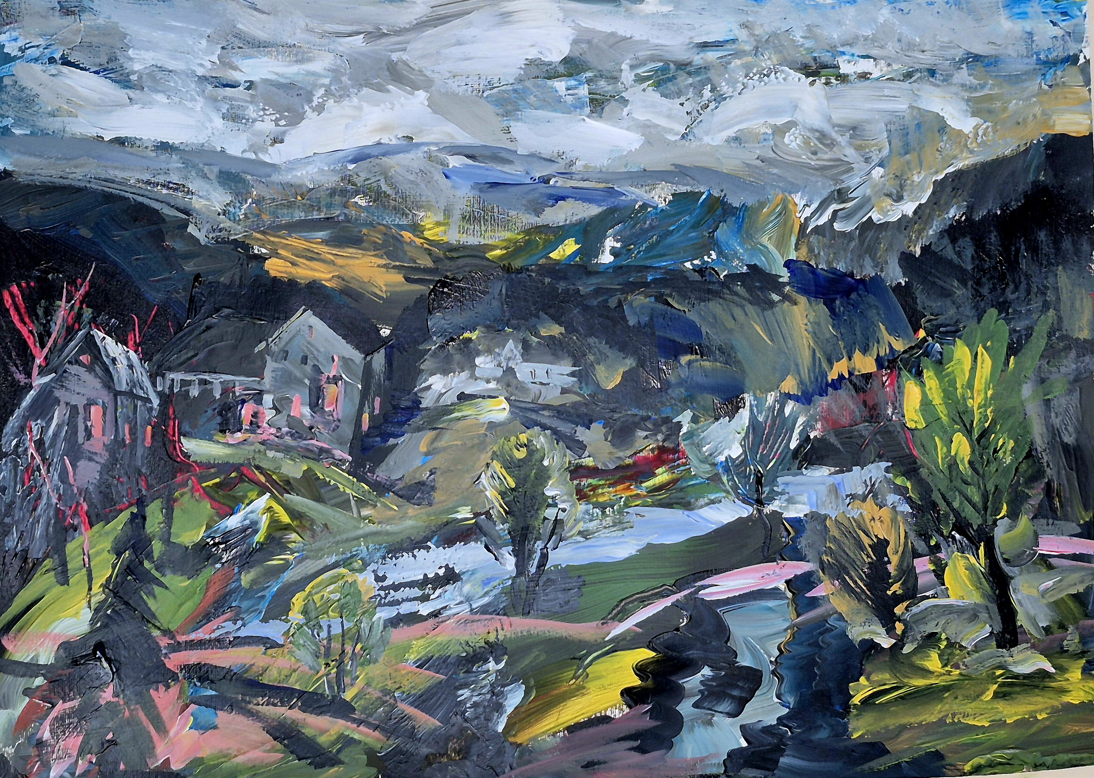 Acryl_Das Geisterhaus_50x70