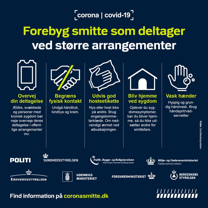 Du kan læse mere om almindelige forholdsregler for klubber/foreninger/selvorganiserede grupper herover.