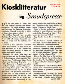Læs her hvad Åage Christtreu /Ark skrev om pressens hetz mod Kiosklitteratur i 1944