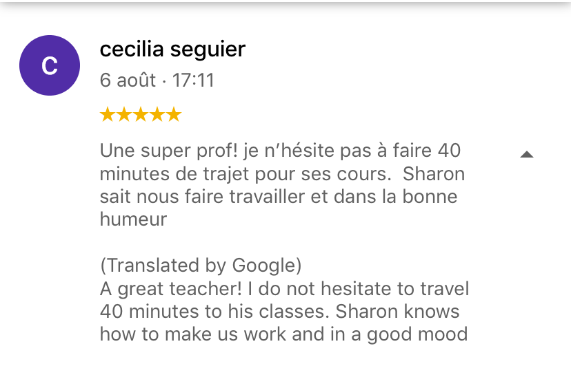 Témoignage élève de Sharon