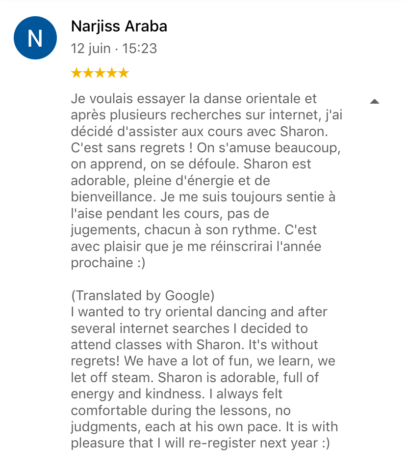 Témoignage élève de Sharon
