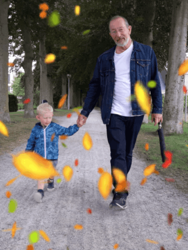 Mezelf met één van mijn kleinkinderen