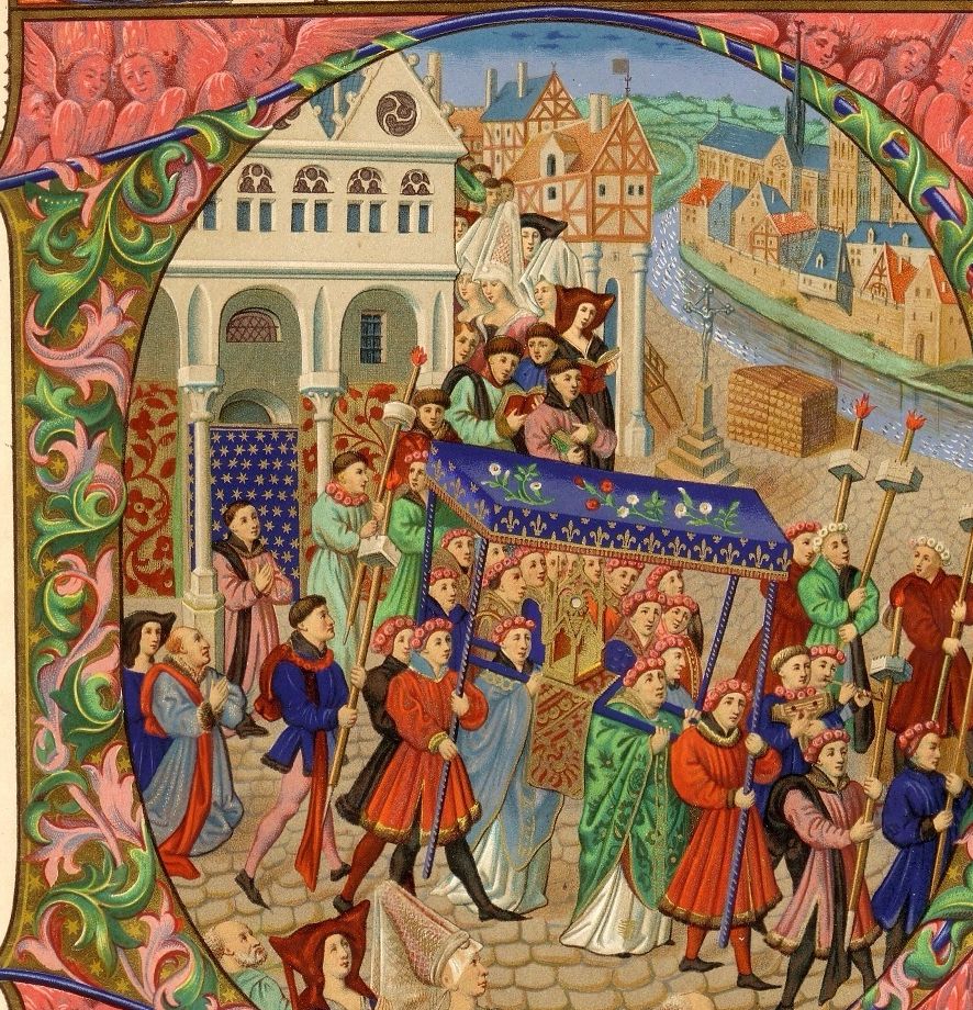 La place de Grève au XVe siècle.
(Copie d'une miniature du pontifical de Jacques Jouvenel des Ursins)