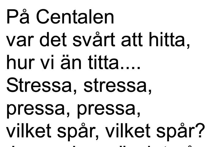 När Entalen till slut hittar ut till spår 1, där Taktfartståget står och väntar på att gå, är det dags att kliva på.