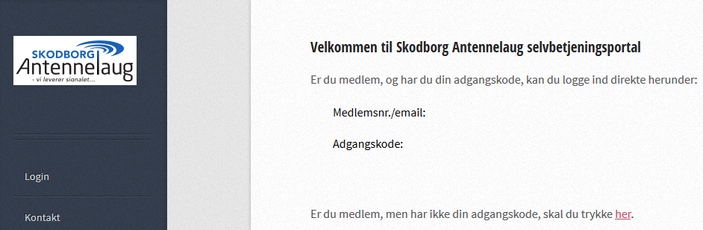 Log på vores selvbetjeningsunivers her