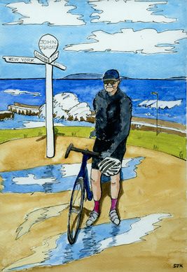 3184  Simon at John O'Groats with a blue sky