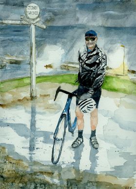 3185 Simon at John O' Groats in the rain