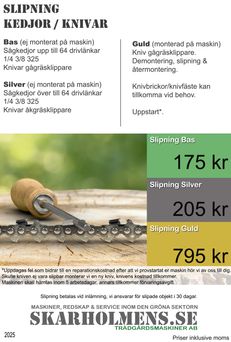 2025-01 verkstadspriser kedjeslipning