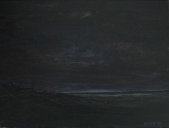 "Det sidste lys". Akryl på lærred. 40x30 cm. 2024.